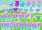 Two color combo font Happy Birthday poster