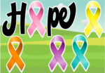 hope with a ribbon yard sign