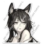 Black and white design of a beautiful girl