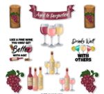 Wine designs with slogans for a birthday