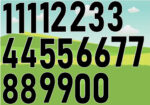 Series of numbers in black color font