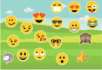 Multiple emojis placed in a banner