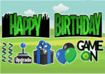 A green color font Happy Birthday poster