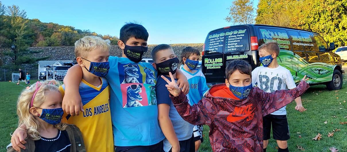 Kids wearing masks